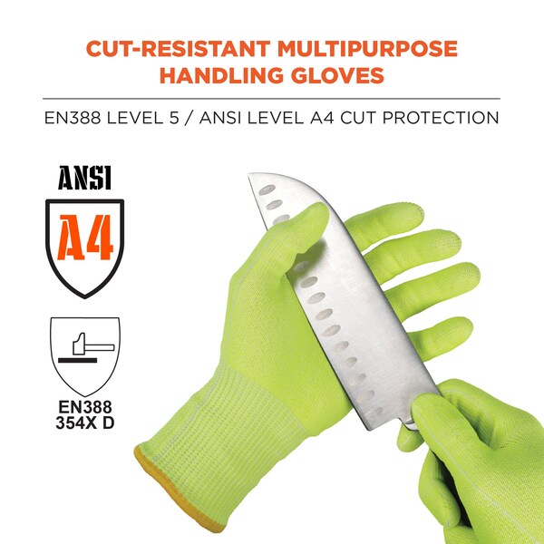 XL Lime Cut Resistant Food Grade Gloves PR